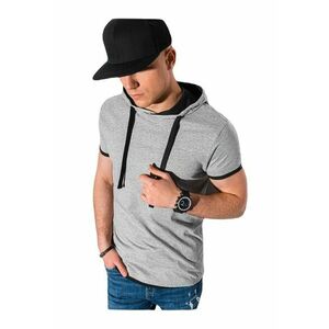 Clothing Tricou de bază Ingeborg cu glugă pentru bărbați Gri-Melange imagine