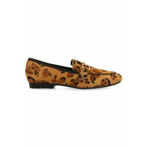 Pantofi loafer de piele cu par scurt - cu animal print imagine