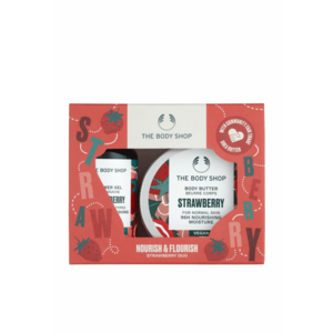 Set Nourish & Flourish Strawberry Duo Treats - Gel de dus Strawberry 60ml +Unt de corp Strawberry 50ml - imagine