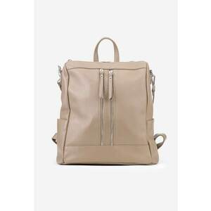 Rucsac taupe confectionat din piele texturata imagine