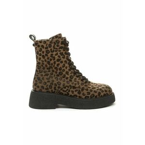 Ghete din piele cu par scurt si aspect de piele de leopard imagine