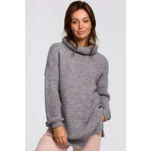 Pulover oversize cu guler inalt - imagine