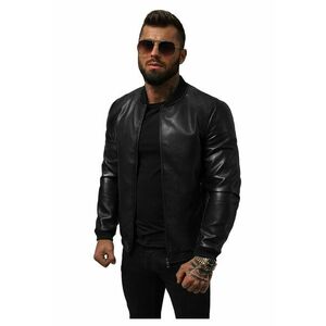 Geaca de piele barbati neagra JS/11Z8015 imagine