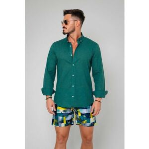 Camasa de plaja dIn In Dark Green 12359 imagine