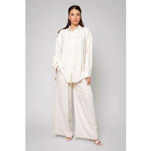 Set Gabrielle Camasa si Pantalon lung Cream 14217 imagine