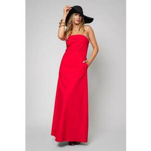 Rochie lunga fara bretele din in Red 12632 imagine