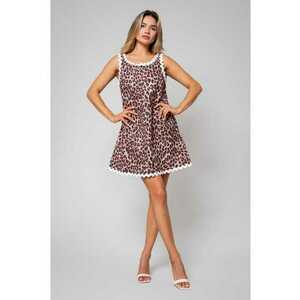 Rochie scurta cu bretele Brown/Beige 13163 imagine