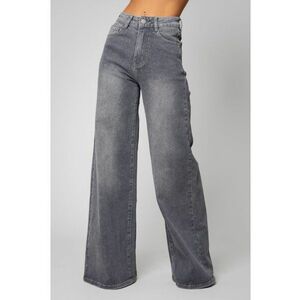 Blugi elastici largi din denim Grey 14588 imagine