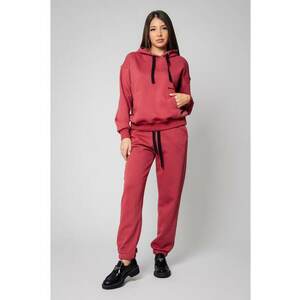 Set Easy hanorac si pantalon Oversized Dusty Burgundy Dusty Burgundy imagine