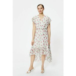 Rochie cu imprimeu floral si cordon in talie imagine