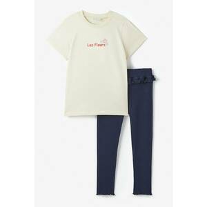 Set de pantaloni si tricou de bumbac - 2 piese imagine