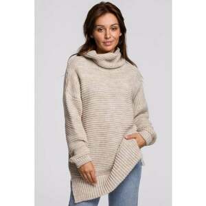 Pulover oversize cu guler turtleneck - imagine