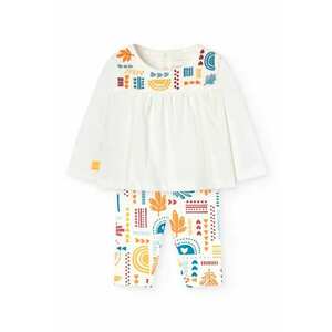 Set de pantaloni din amestec de bumbac si bluza - 2 piese imagine