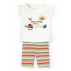 Set de tricou din amestec de bumbac si pantaloni - 2 piese imagine