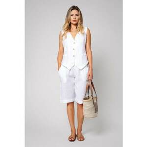 Set Vesta si Pantalon scurt din 100% IN White 13174 imagine