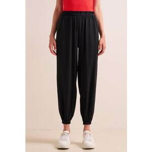 Pantaloni crop din amestec de modal cu talie elastica imagine