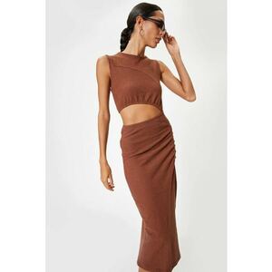 Rochie de bumbac cu decupaj si slit lateral imagine