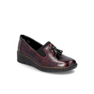 Pantofi slip-on Rieker pentru damă - lavete burgundă combinat 53751-35 imagine