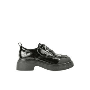 Pantofi casual - dama - MH50017A negru - piele lacuita imagine