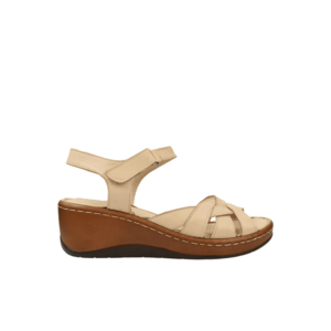 Sandale casual - dama - D21-E246-45 bej - piele naturala - platforma imagine