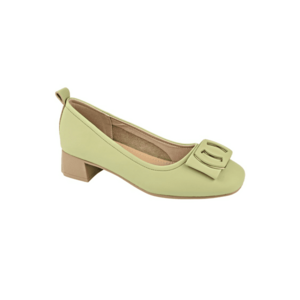 Pantofi casual - dama - TP5008 verde mat - piele naturala - cu toc imagine