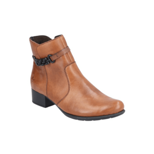 Botine casual - dama - 78676-25 maro - piele naturala - cu toc imagine