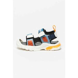 Sandale cu inchidere velcro si model colorblock imagine