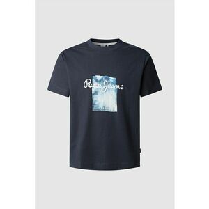 Tricou cu logo si imprimeu abstract imagine