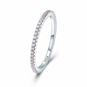 Inel din argint Pink Crystal Band imagine