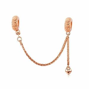 Talisman din argint Rose Gold cu Lantisor si Inimioara imagine