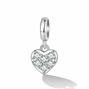 Talisman din argint Studded Crystal Heart imagine