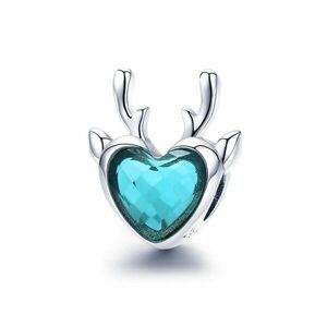 Talisman din argint Blue Crystal Elk imagine