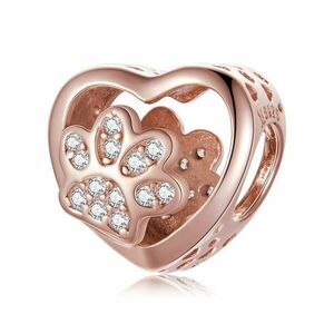 Talisman din argint Rose Gold Paw imagine