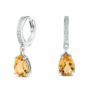 Cercei din argint Silver Elegant Citrine Drop imagine