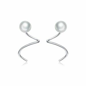 Cercei din argint Circle Pearl Earrings imagine