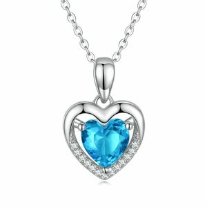 Colier din argint Blue Crystal Heart imagine