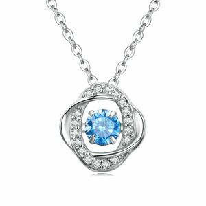 Colier din argint Silver Circle Blue Crystal imagine