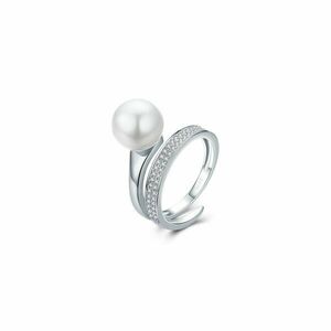 Inel reglabil din argint Elegant White Pearl imagine