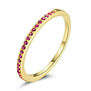 Inel din argint Golden Studded Magenta imagine