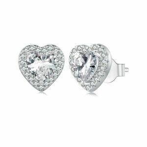 Cercei din argint Gemstone Heart Studs imagine