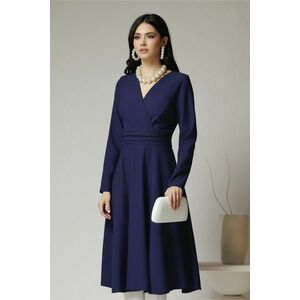 Rochie Moze office din crep bleumarin cu bust petrecut imagine