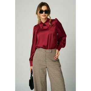 Camasa DY Fashion eleganta din satin bordo imagine