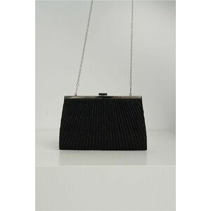 Clutch elegant din lurex negru dreptunghiular imagine