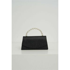 Clutch elegant negru cu glitter si maner din perle imagine