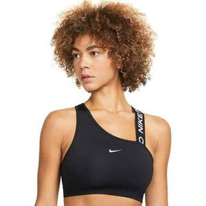 Bustiera femei Nike Dri-Fit Swoosh Medium Support 1 Piece Pad Asymmetrical DM0570-010, L, Negru imagine