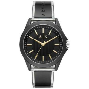 Ceas analog cu o curea din piele ecologica Armani Exchange, Negru/Argintiu imagine