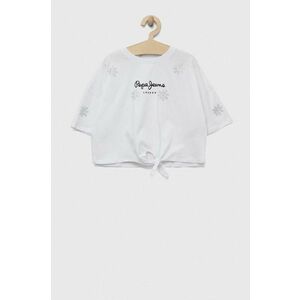 Pepe Jeans tricou de bumbac pentru copii Garland culoarea alb imagine