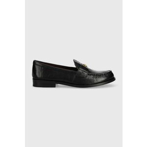 Tory Burch mocasini de piele CLASSIC LOAFER femei, culoarea negru, cu toc plat, 150907-006 imagine