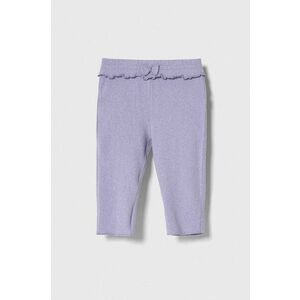 United Colors of Benetton pantaloni de trening pentru bebeluși culoarea violet, neted imagine