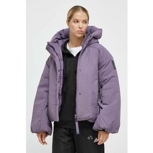 adidas geaca de puf femei, culoarea violet, de iarna imagine